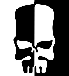 Two-tone skull motif