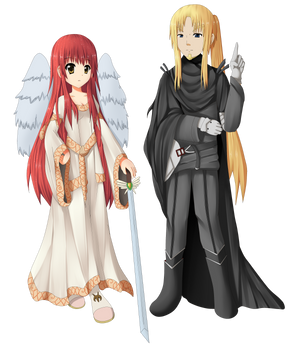 Valkyrie and Einherjar (No Background)