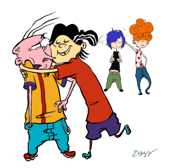GIFT- platonic hug, kinda by SweetLeggy on DeviantArt