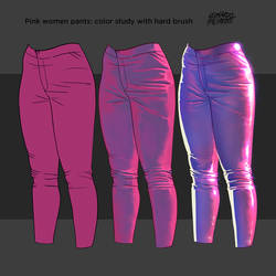 Fabric color light study Women shiny plastic pant