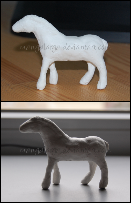 unfinished horse sculpture