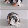 Blue merle dog sculpture