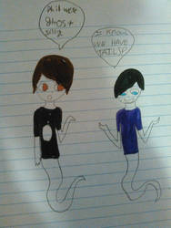 Dan and Phil as ghost