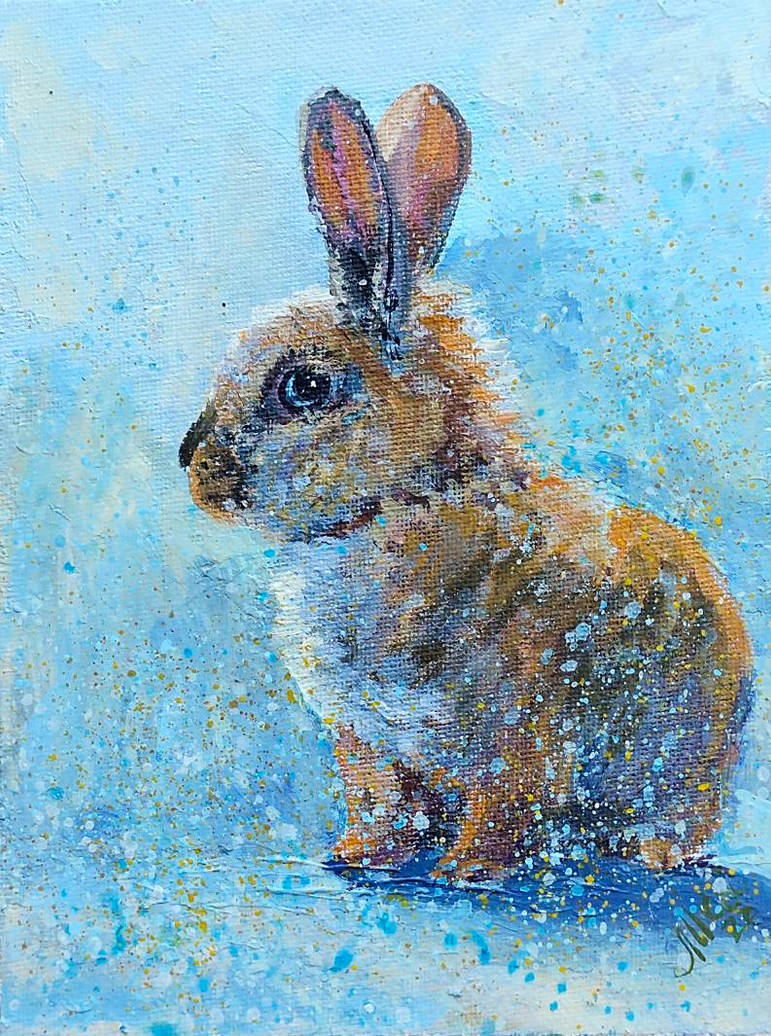 Rabbit, acrylic painting by ImeriBridzhet on DeviantArt