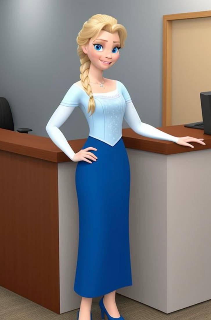 Elsa at The Office by LaurieBecka on DeviantArt