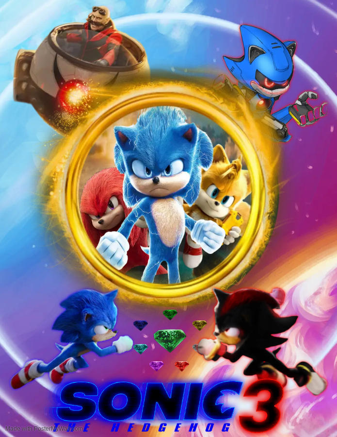 Sonic The Hedgehog 3 Movie Poster by Shadic4life on DeviantArt