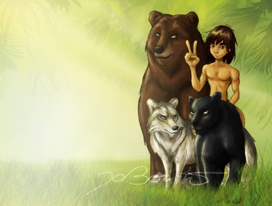Mowgli and friends by JoBonito