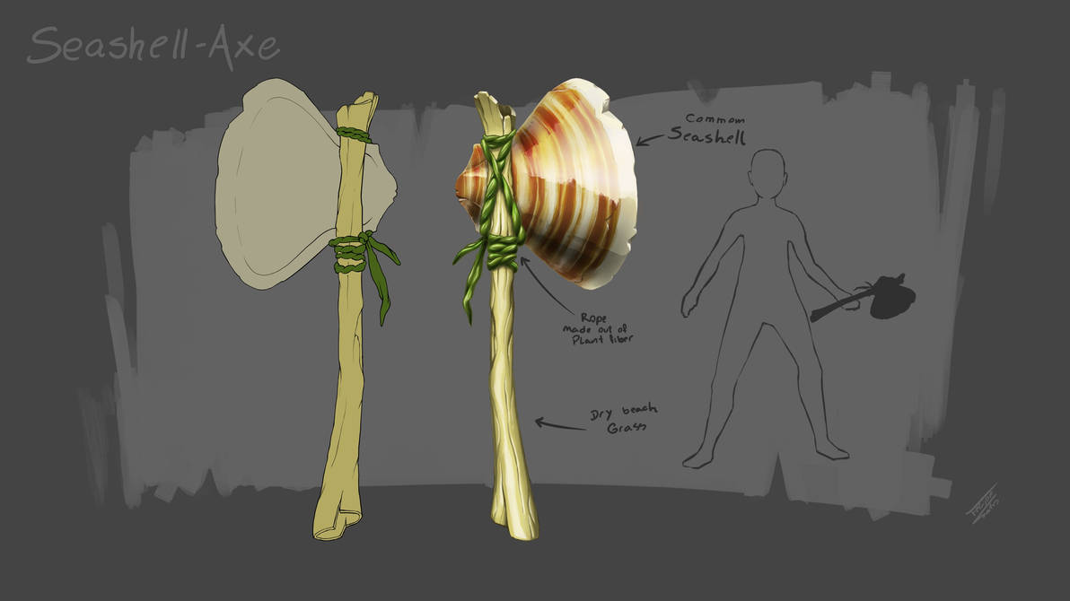 Seashell Axe by fefe1920 on DeviantArt