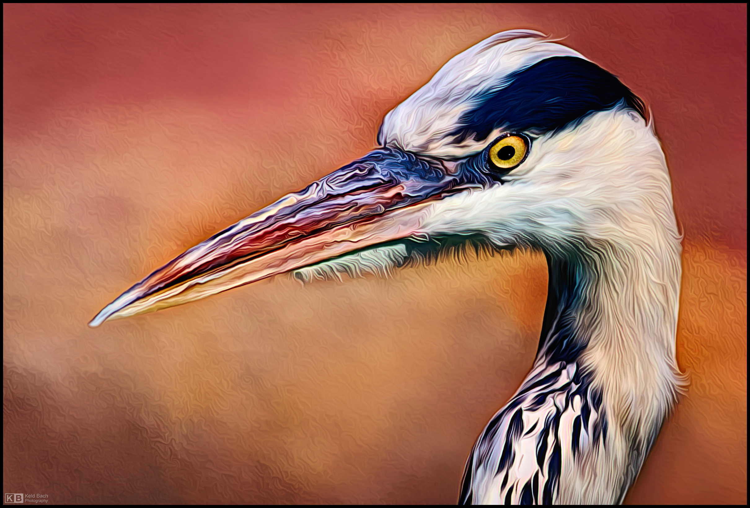 Painterly Heron Portrait