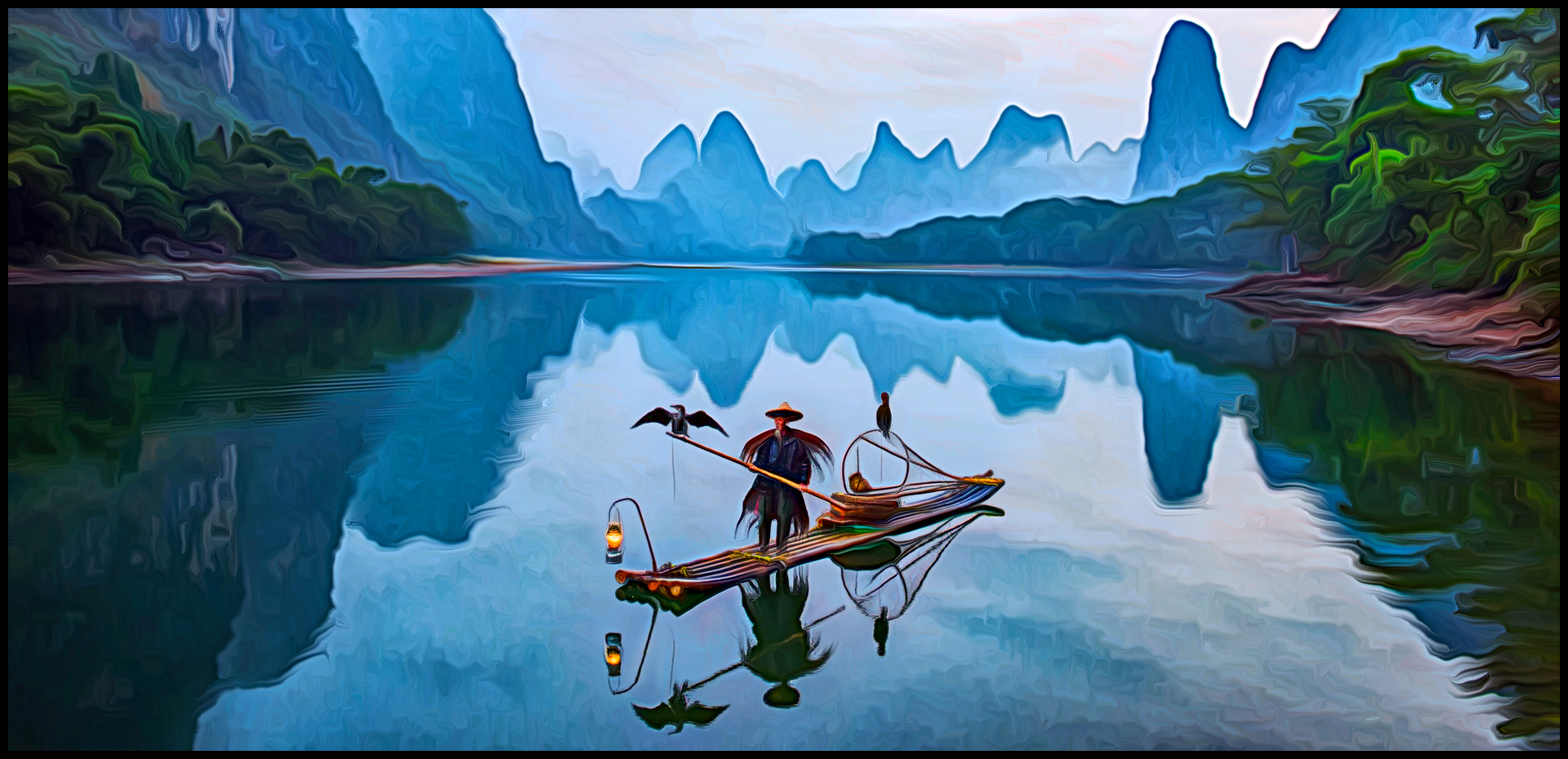 Cormorant Fisherman at Dawn