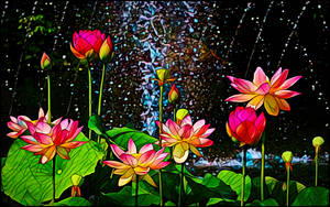 Sprinkling Lotus Fountain