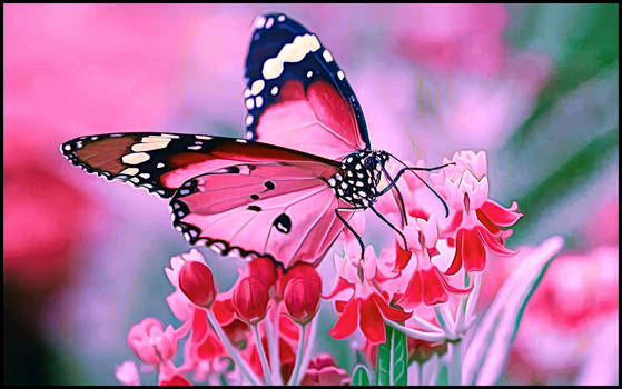 Pinkish Monarch Butterfly