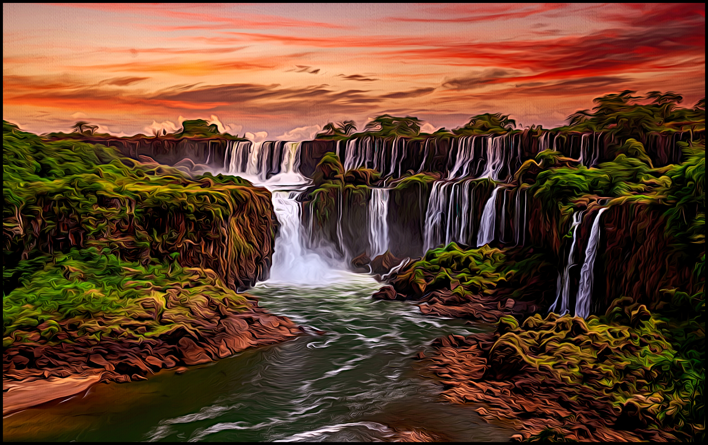 Painterly Iguazu Falls