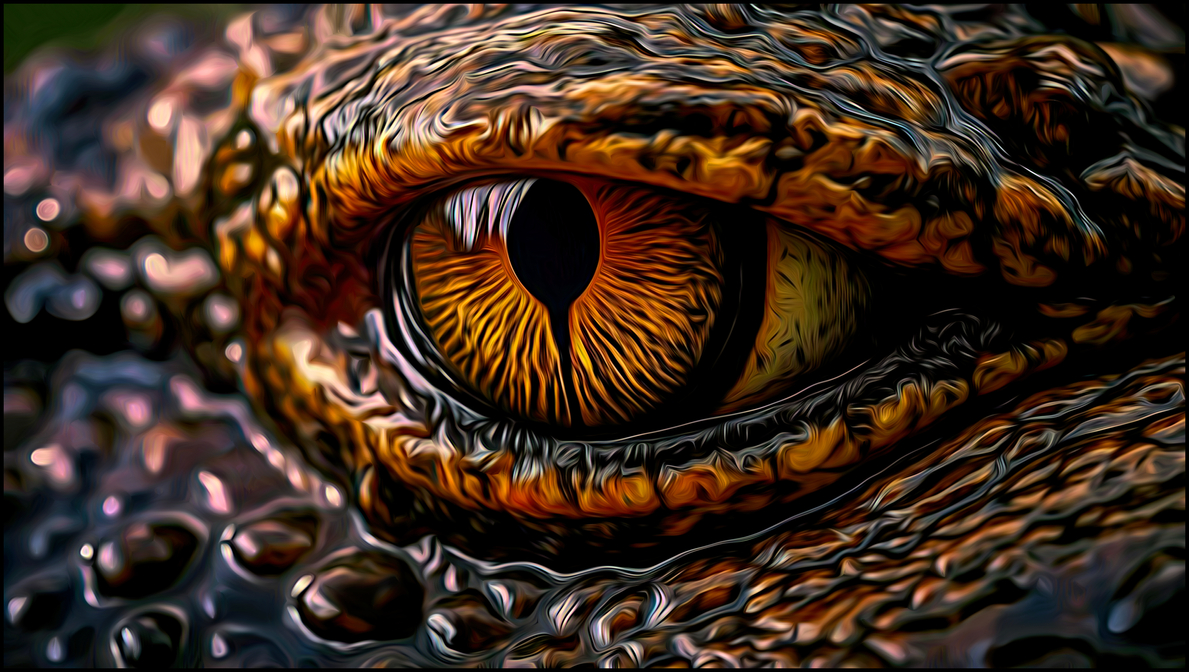 Painterly Crocodile Eye