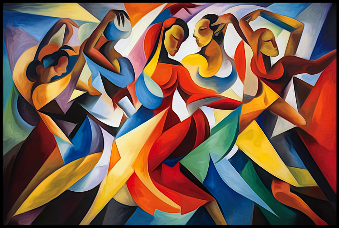Graceful Dancing in Cubist style