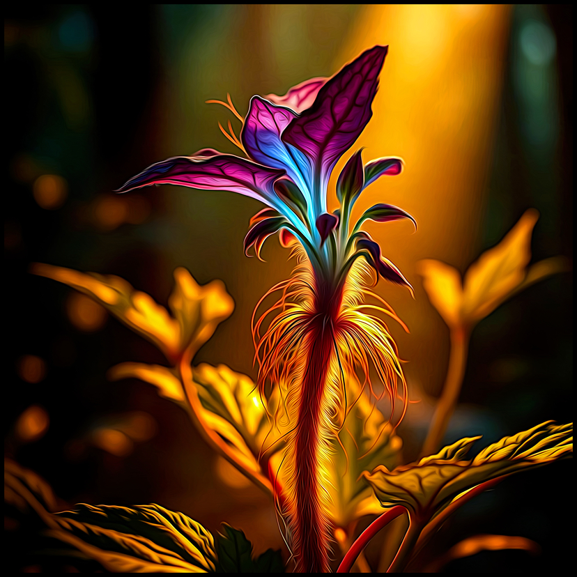 Backlit Tropical Flower