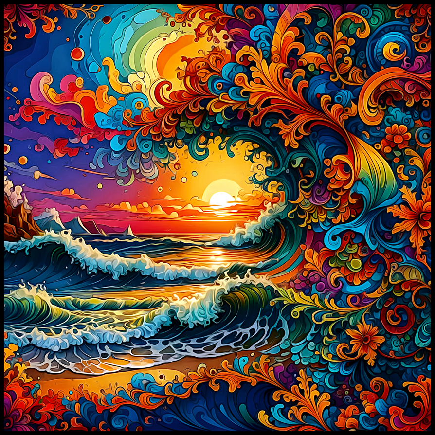 Surreal Sunset at the Beach