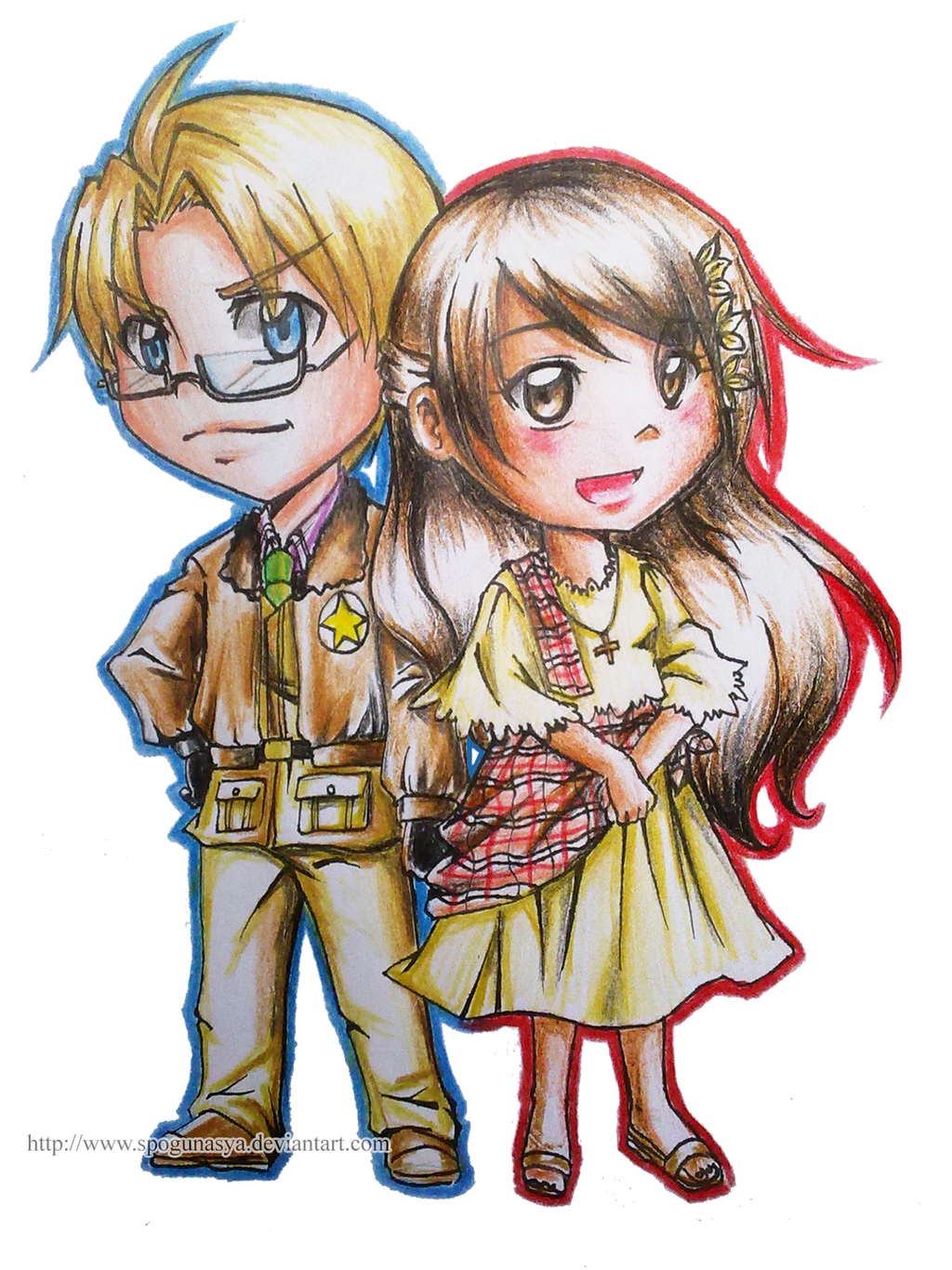 Hetalia : Chibi America and Philippines