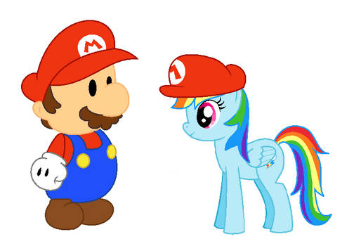 Rainbow Dash with Mario