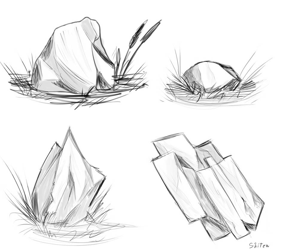 Rock sketches by Kazdow on DeviantArt