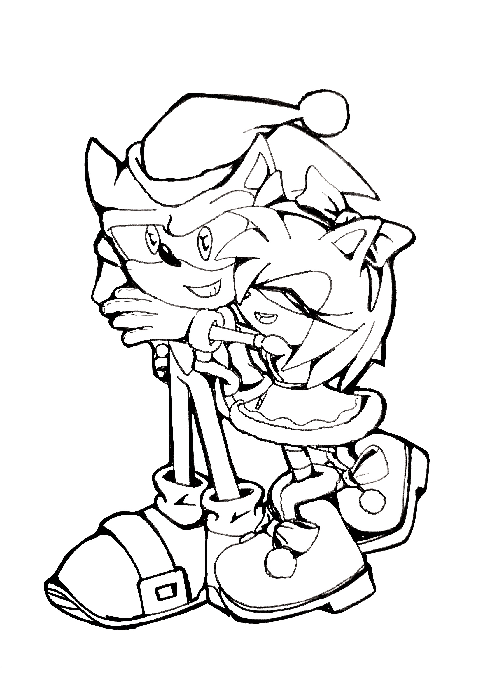 Christmas Sonic Coloring Pages