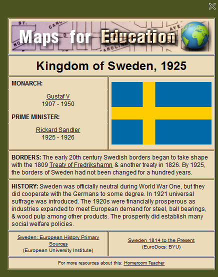 Sweden, 1925