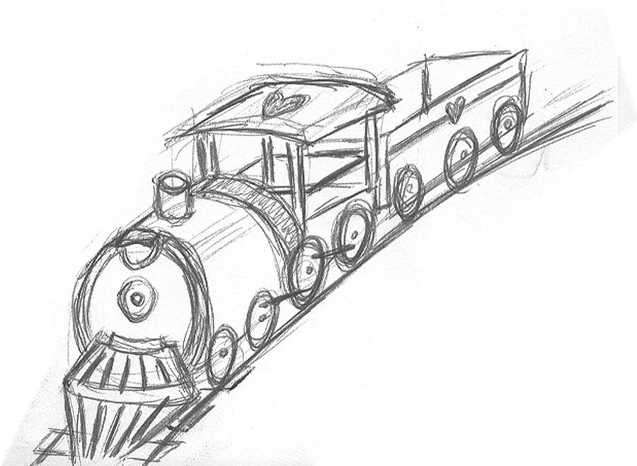Нарисовать детскую железную. Поезд карандашом. Паровоз карандашом. Поезд рисунок карандашом. Паровоз рисунок карандашом.