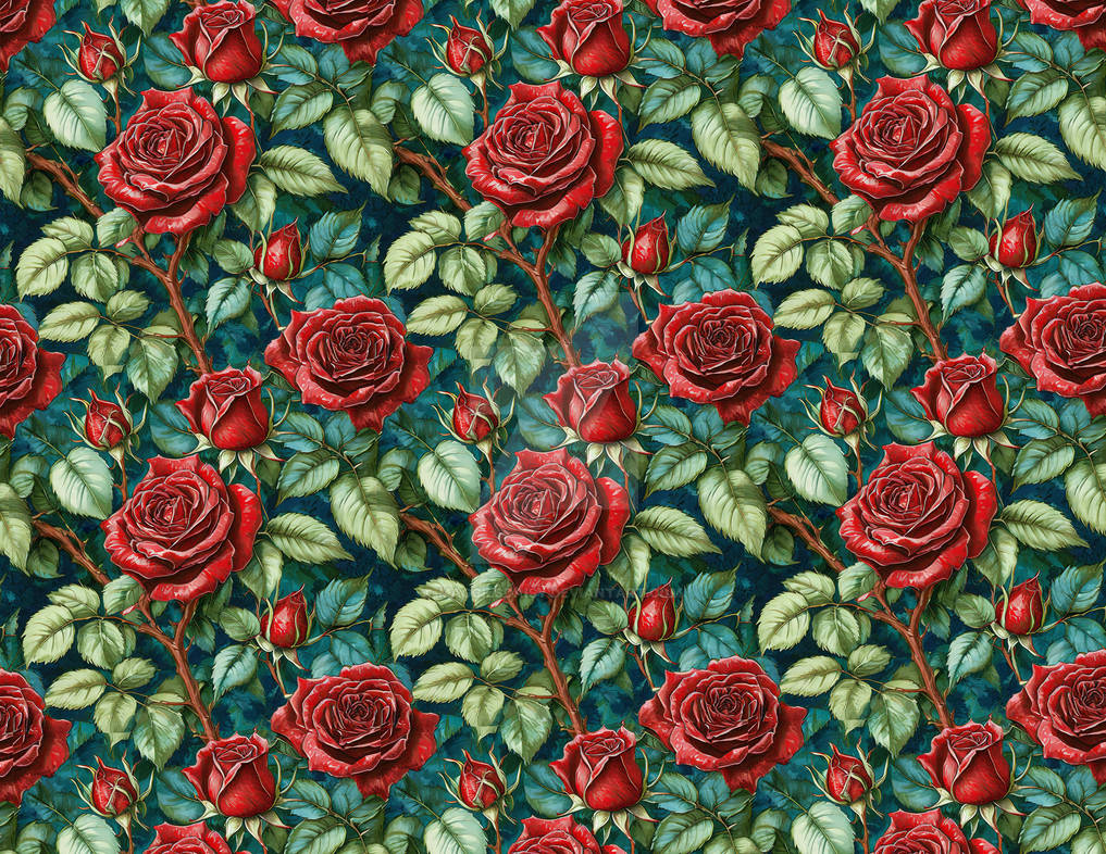 Red Roses Pattern Desigs Patterns 39 Red Roses by Maggiesdaisy on DeviantArt