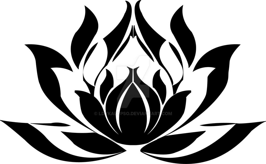 EGYPTIAN LOTUS FLOWER B_W