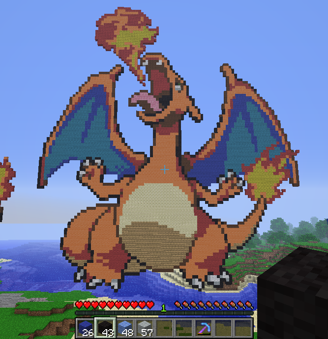 Charizard in minecraft by bob1357100 on DeviantArt