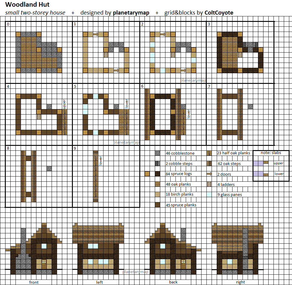 Woodland Hut - Small Minecraft House Blueprint