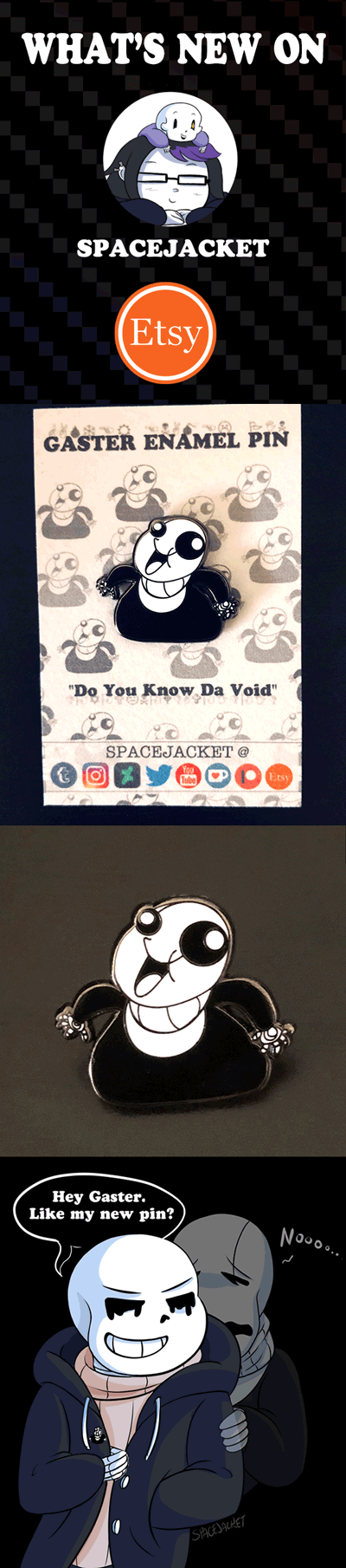 What's New on Etsy :: Gaster Enamel Pin