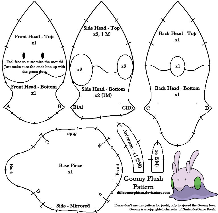 Goomy Plush Pattern by Diffeomorphism on DeviantArt