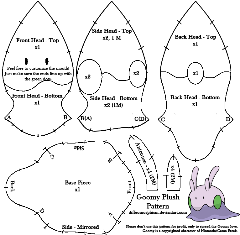 Goomy Plush Pattern