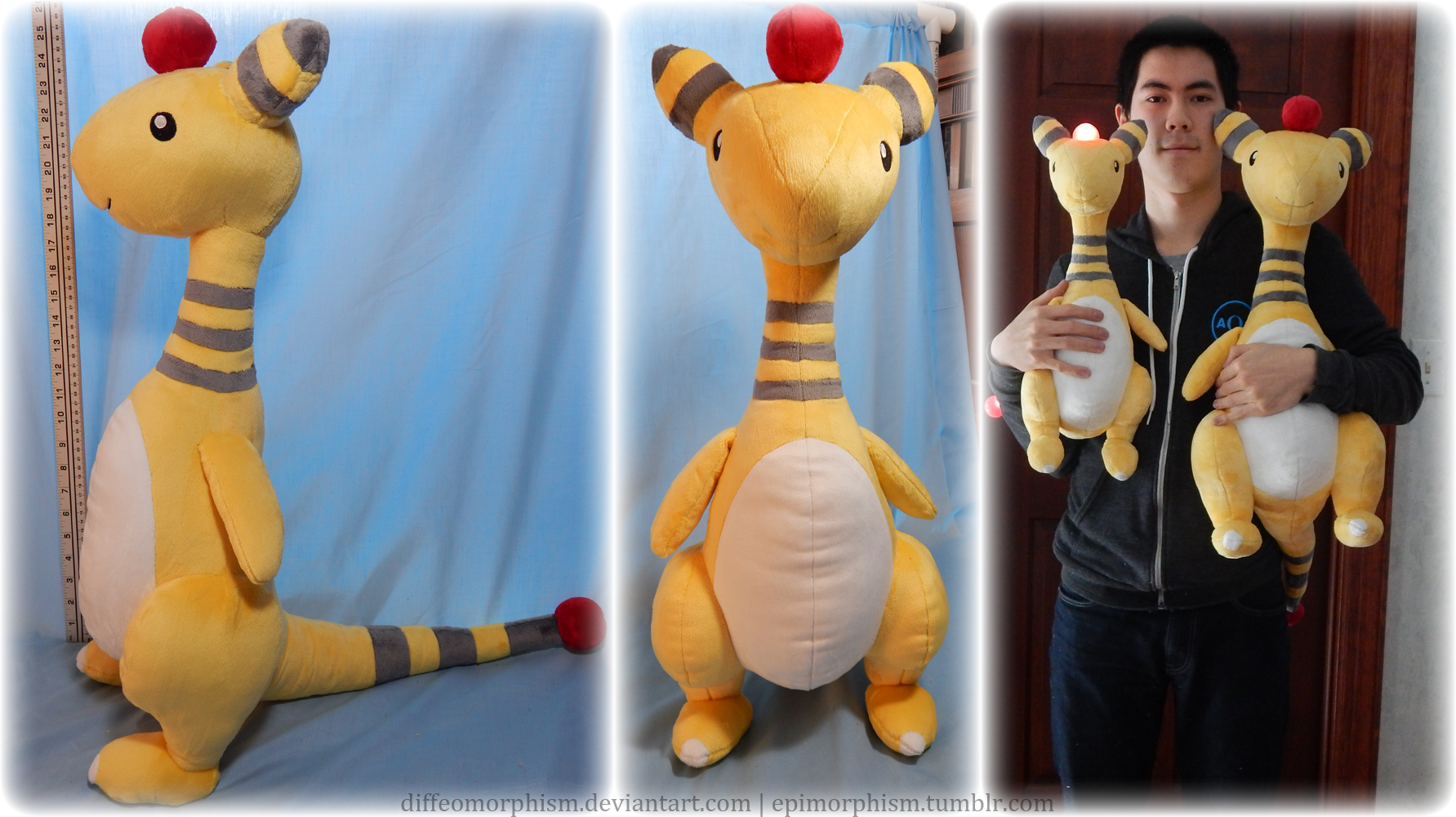 Pokemon top ampharos plush