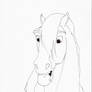 Horse and apple lineart
