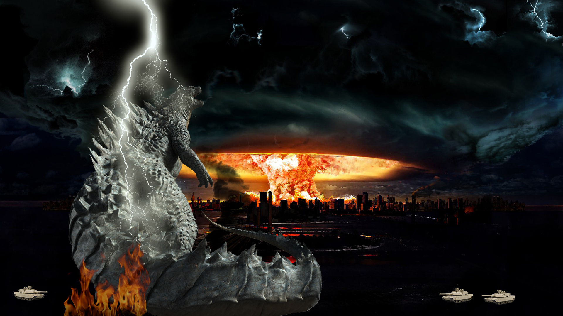 Low Quality Exploding Godzilla godzilla 2014 lightning with nuclear explosion by Pyro-raptor on DeviantArt