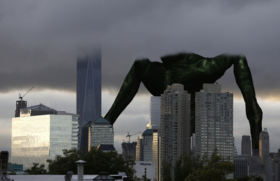 The adult Cloverfield Monster with head in clouds by Pyro-raptor on ...