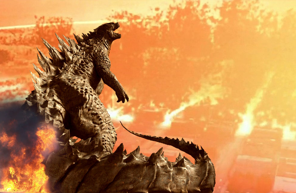 Low Quality Exploding Godzilla Godzilla at the nuclear explosion that reaches him by Pyro-raptor on ...