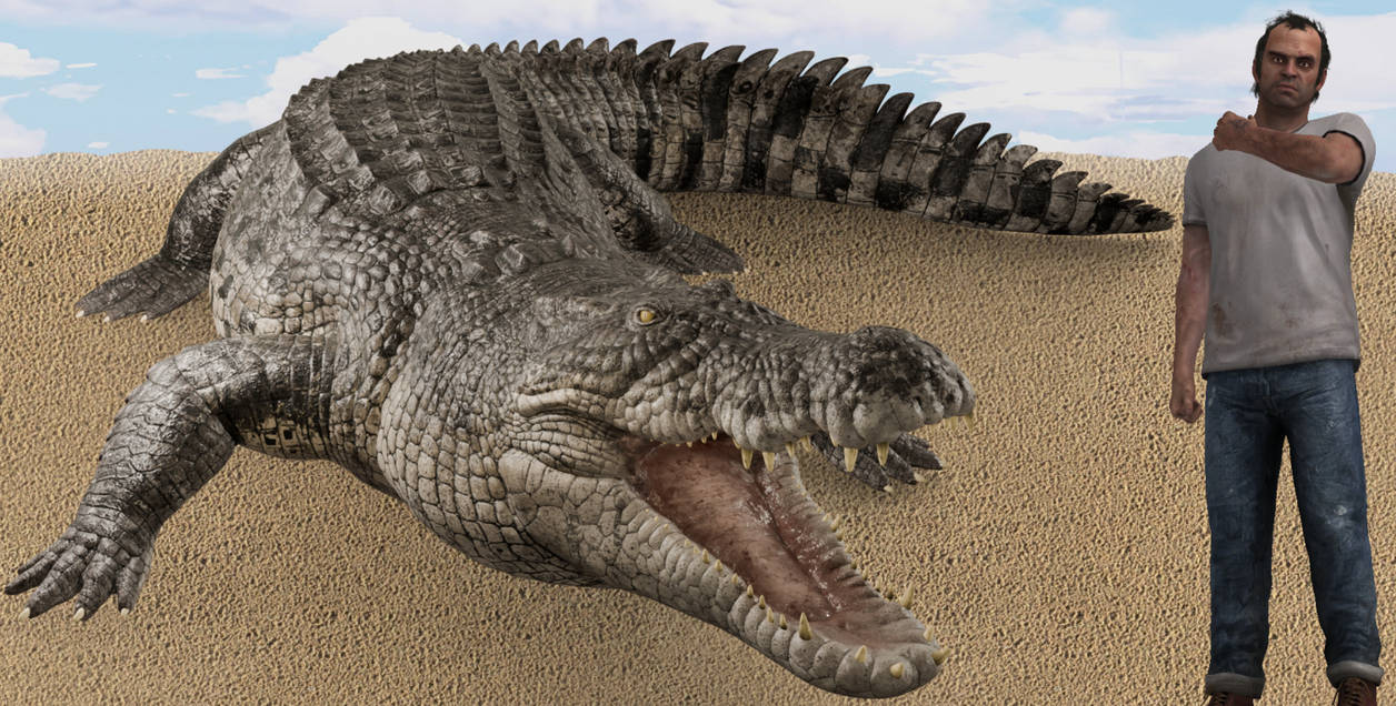 Crocodile Raptor The huge saltwater crocodile and Trevor Phillips by Pyro-raptor on ...