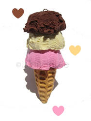 Neopolitan ice cream cone