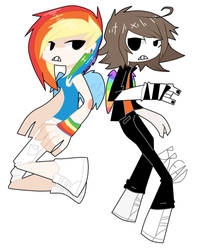 my ponysona(lucas) and rainbow