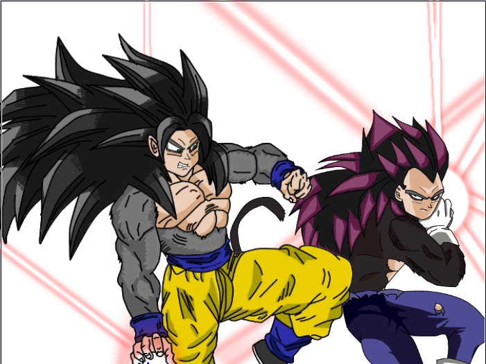 Dragon Ball Goku SSJ 6 vs vegeta SSJ 6 