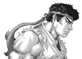 Ryu - Street Fighter - Greyscale