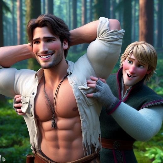 Flynn Rider Rides Kristoff Kristoff tickles Flynn! by TicklesMan on DeviantArt