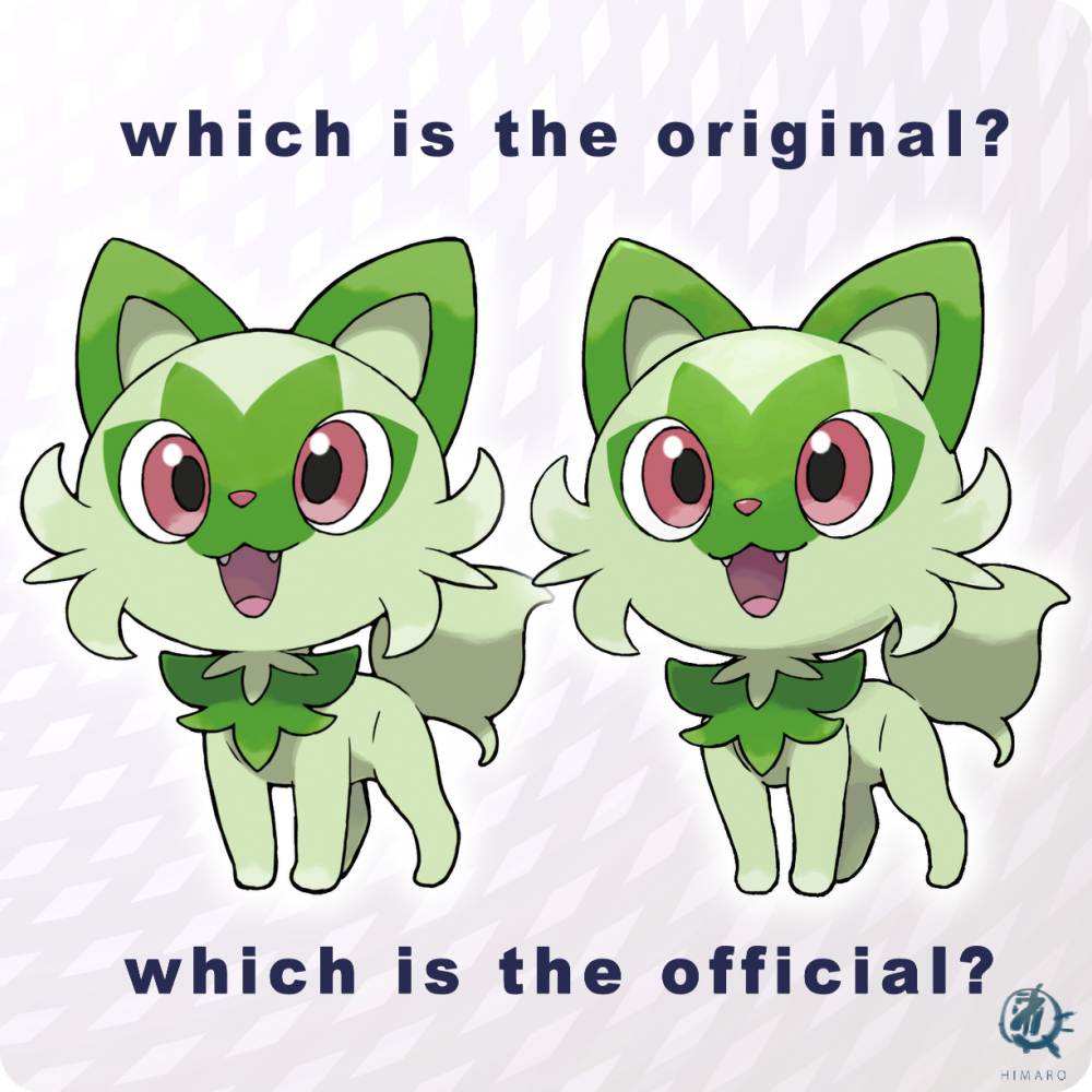 Sprigatito official art spot the difference by Anythingguy on DeviantArt