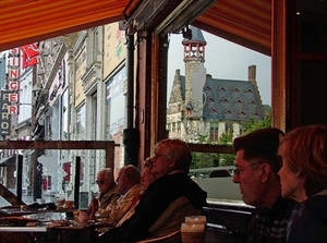 Belgian Cafe Fake Late Impressionist Painting