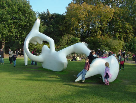 A Reclining Nude In The Park By Henry Moore