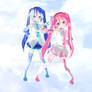 Chibi Snow And Sakura miku