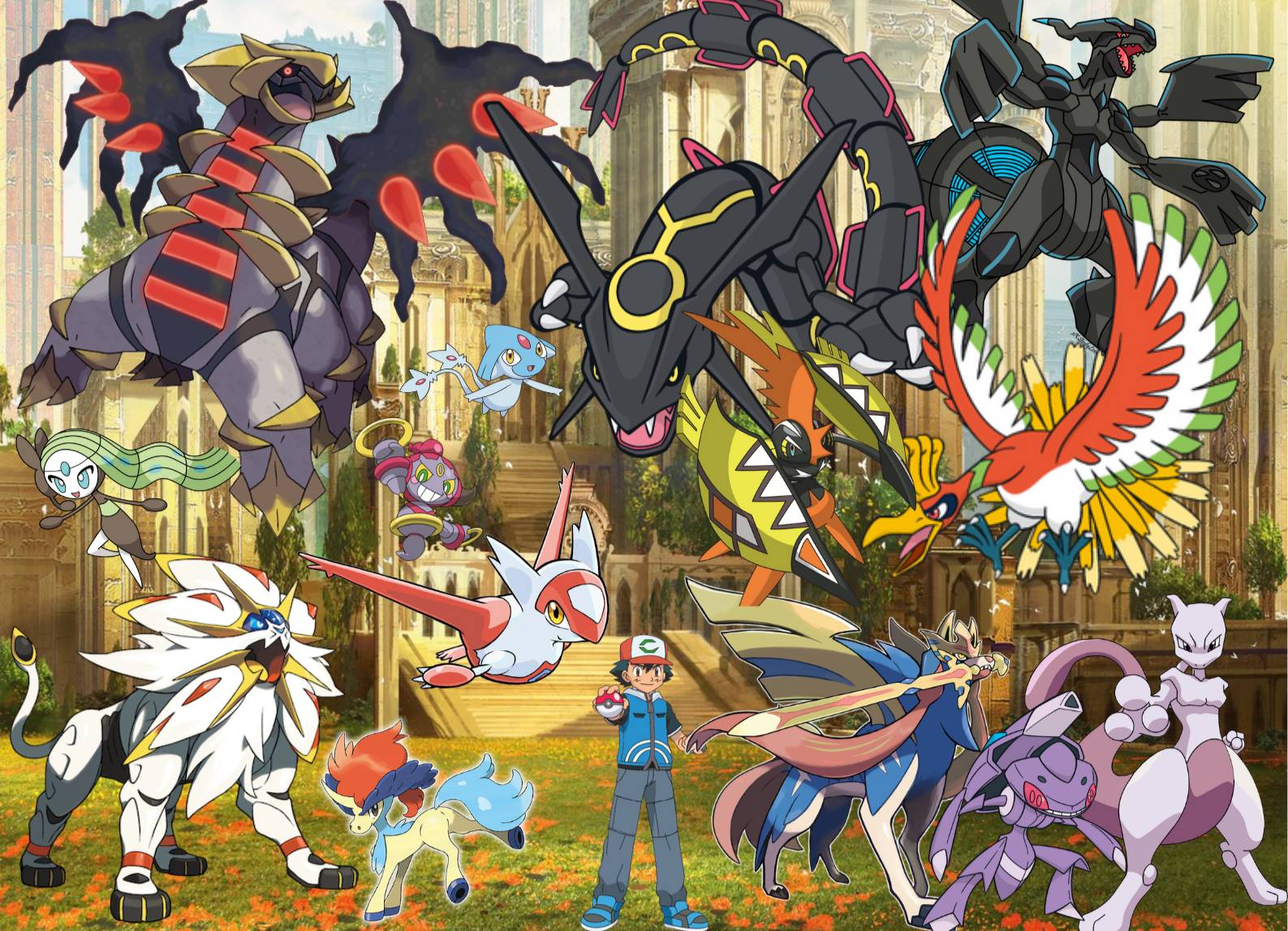 Ash Riding A Legendary Pokemon : Ash's legendary and mythical team. by Speedshake189 on DeviantArt